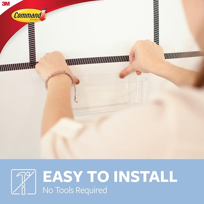 Command Large Caddy, Holds up to 4 lb, 8.6" x 3.1" x 3", 1 Caddy with 4 Strips, Damage-Free Organization Wall Mount to Cabinet, Kitchen, Pantry, Closet, or Under Sink