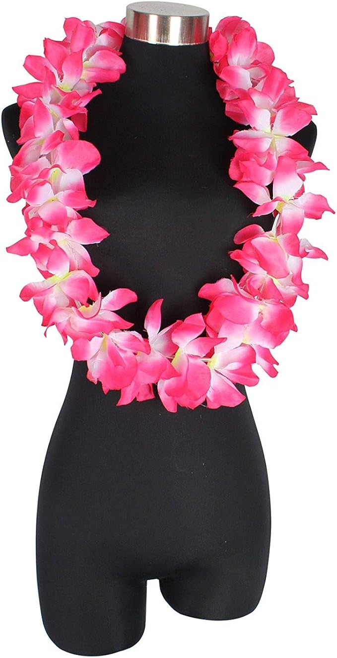 Yansanido 4 Pcs Pink Hawaiian Leis for Graduation Party, Dance Party, Photo Prop in Outdoors (Pink)