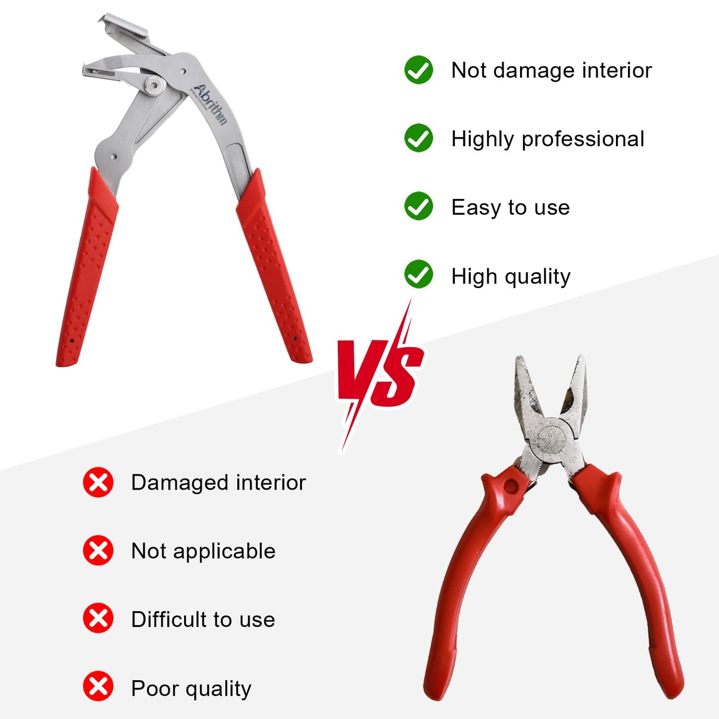 Car Clip Pliers, Panel Clip Removal Pliers, Professional Plastic Fastener Removal Tool for Removing Automotive Fasteners Clips Without Damage