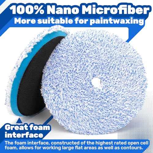 Microfiber Polishing Pad, 3Pcs 5Inch 125mm Microfiber Cutting Finishing Disc with Hook & Loop Backing for Car Buffer Polisher Cutting Buffing Waxing and Polishing