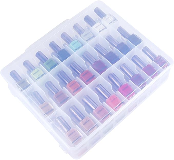 Kissbuty Universal Nail Polish Holder Organizer for 48 Bottles Adjustable Dividers Space Saver