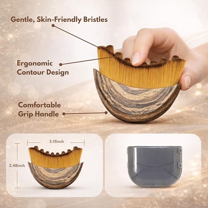 Lymphatic Contour Face Brush, Ergonomically Designed to Fit The Skin Precisely and Relieve Fatigue, Facial Massage Brush for Drainage & Sculpting- Anti-Puffiness, Detox & Lift, Dry Brushing Face