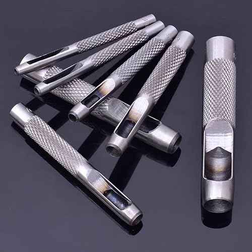 3Pcs Silver Grommets Hole Punch, Steel Hollow Leather Punch Set, 3-Piece Set (1/4, 3/8, 1/2 inch) is an Original Accessory for The ASDFGHT Grommet Tool Kit,Grommet Kits