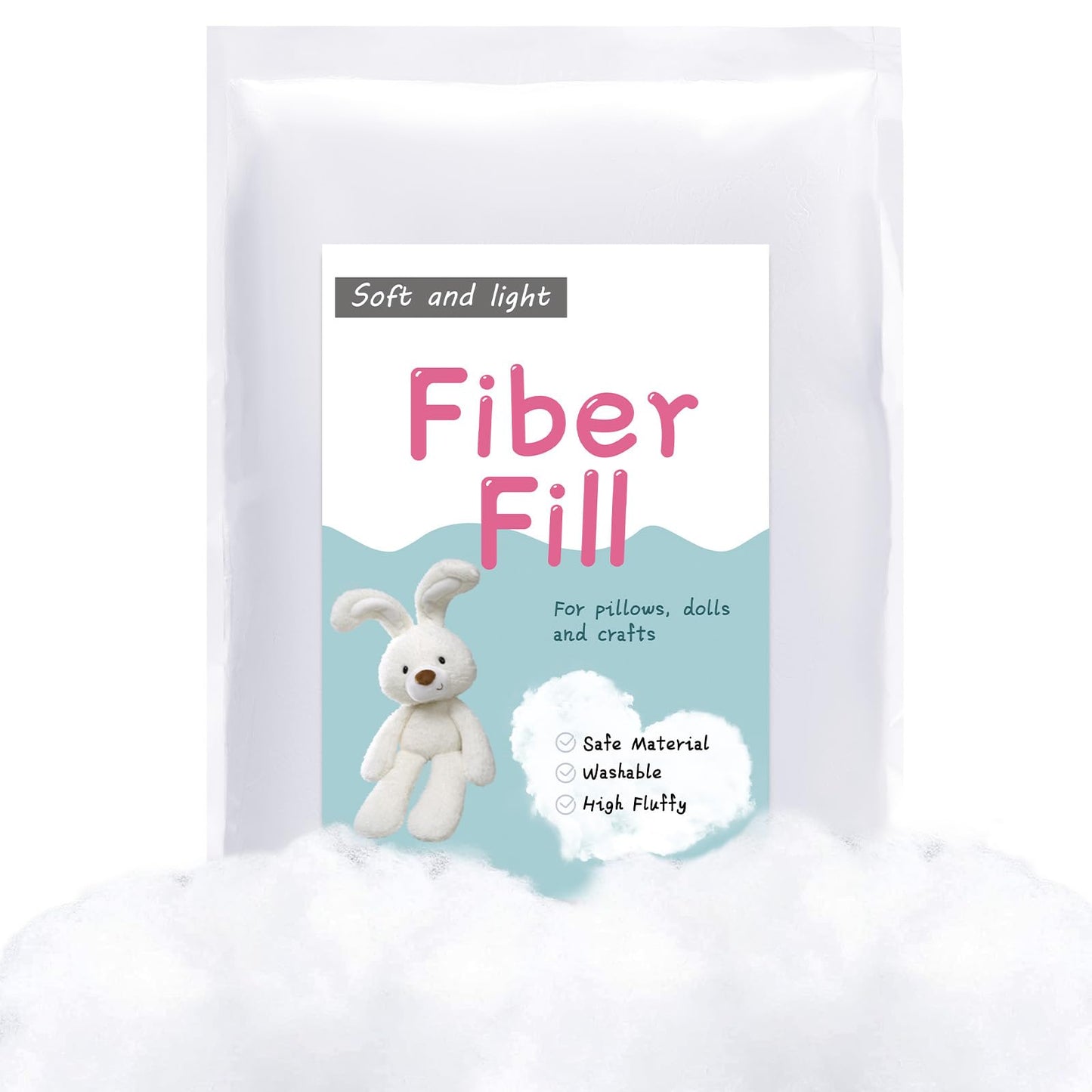 LOKUNN 31.7oz/900g Polyester Fiber Fill, (2.12oz~3.97lb) Stuffing Pillow Filling Stuffing Cushion Filling, Batting High Resilience Fill Fiber for Stuffed Animals/DIY Crafts (White)