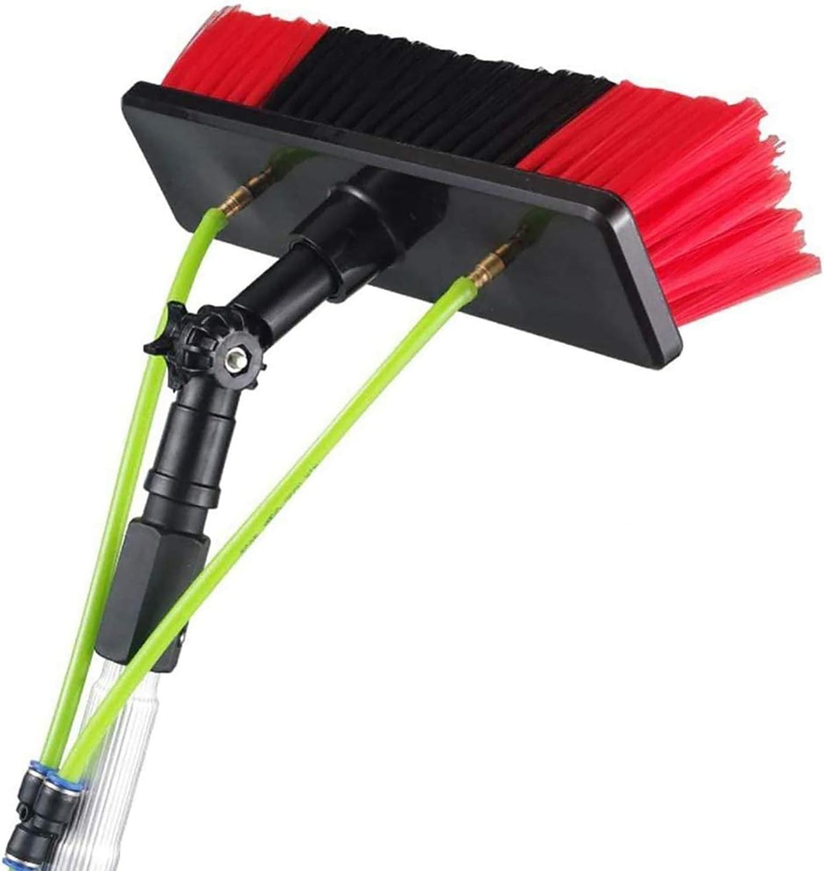 3-12m Window Cleaning Pole, Window Cleaner Kit, Water/Hose Fed Pole, Window Cleaning Brush Equipment, Cleaning Photovoltaic and Solar Panels,5m Rod-30cm Brush Head