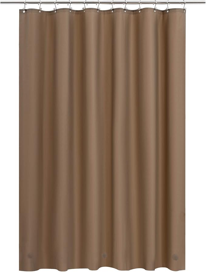 Barossa Design Brown Shower Curtain Liner - Premium PEVA, BPA & PVC Free, No Chemical Smell, Lightweight Standard Size Shower Curtain with 3 Magnets, Metal Grommets - Brown