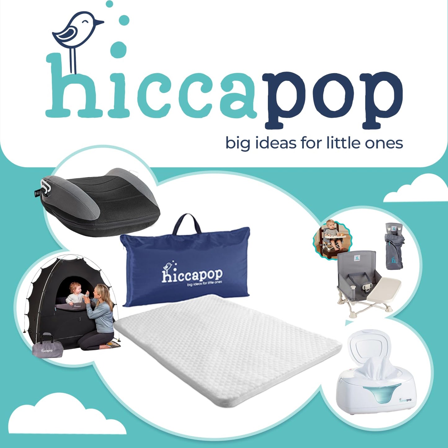 Hiccapop Playard Mattress Pad (38"x26"x1.25"), Playpen Pad, Portable Crib Mattress with Carry Bag, 1.25" Thick