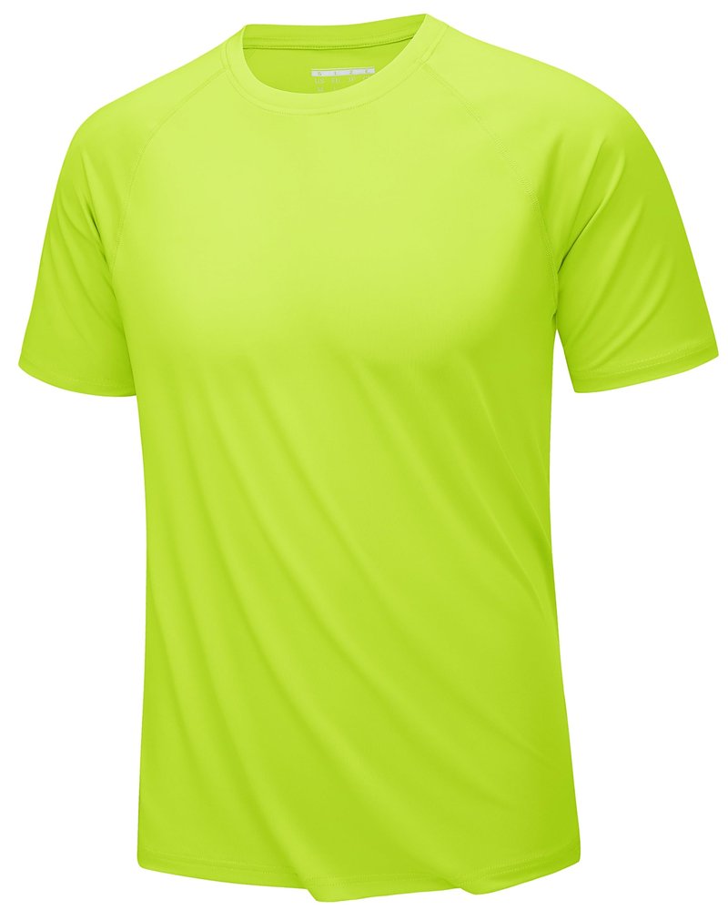 KEFITEVD Sun Shirts for Men Short Sleeve UPF 50+ Swim Shirt Quick Dry Rash Guard T-Shirts Lightweight Workout Cycling Beach Fishing Hiking T-Shirt Green