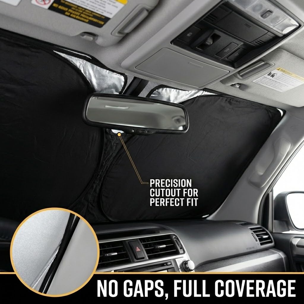 for Ford Bronco Sun Shade Windshield Cover - Custom Fit Bronco Accessories 2021-2024 2025 Sunshade Foldable UV Protection & Heat Shield Sun Visor Accessories
