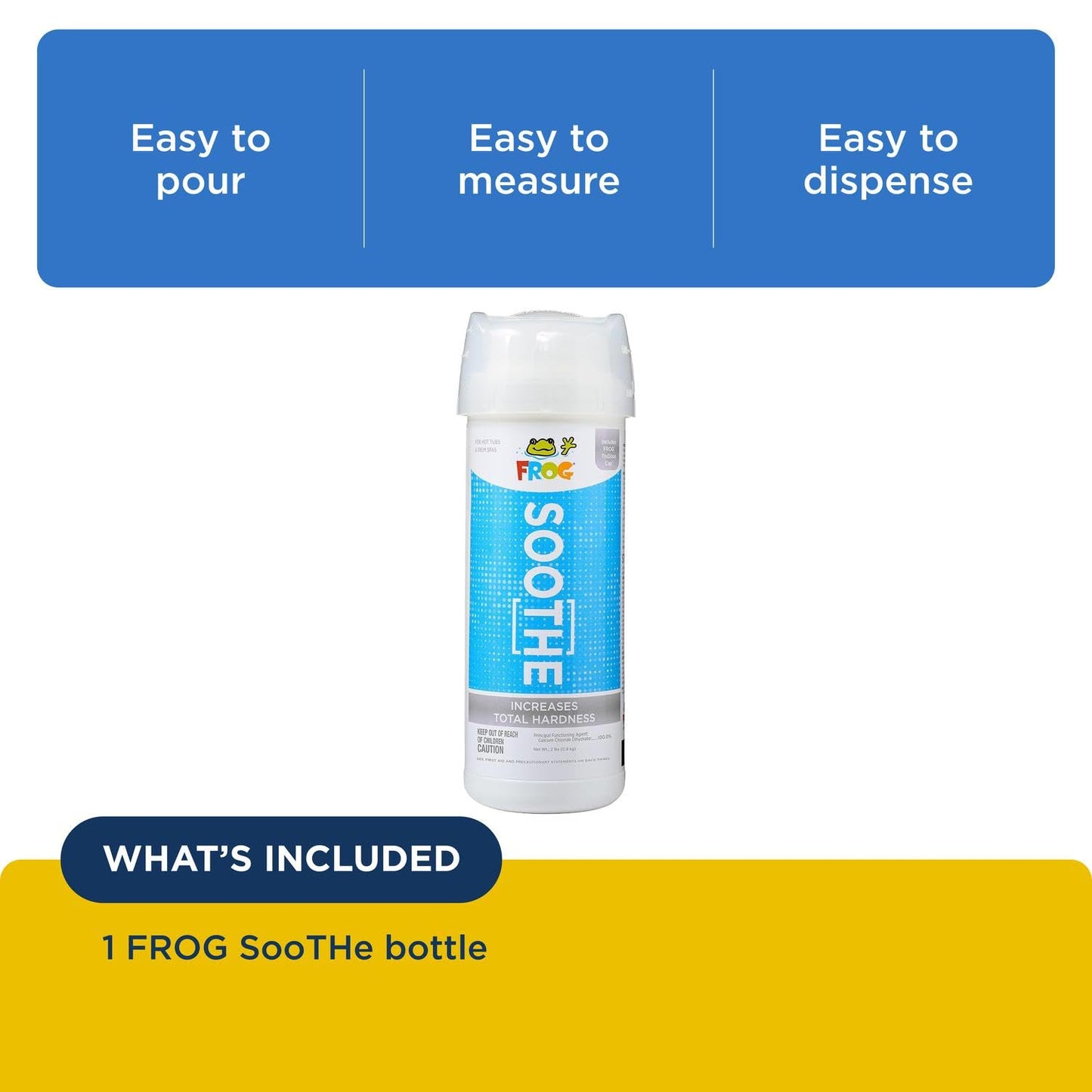 FROG Soothe Calcium Total Hardness Increaser for Hot Tubs and Swim Spas - 2 lb Bottle with TruDose Measuring Cap for Easy Maintenance & Balancing - 1 Pack