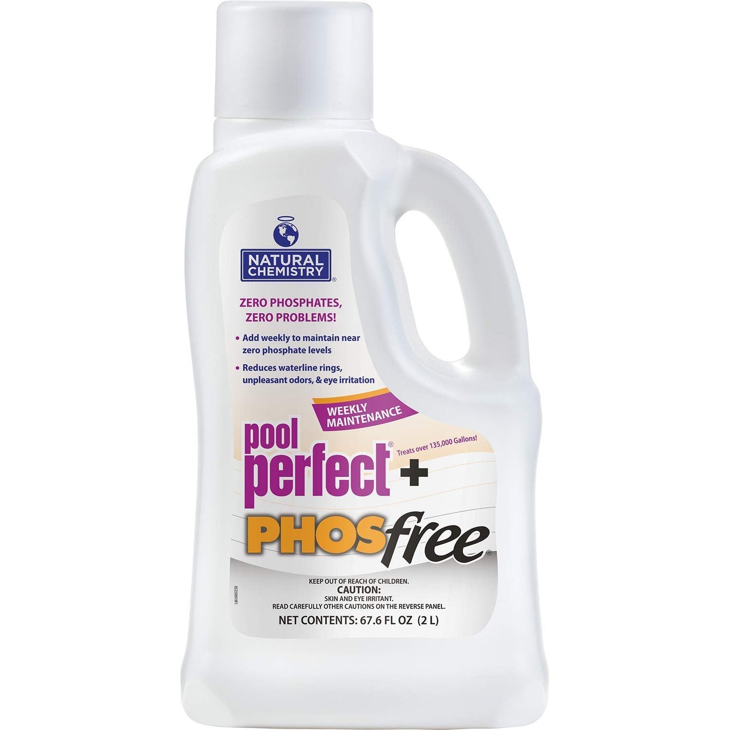 Natural Chemistry Pool Perfect + Phosfree, 2 L, Single, Phosphate Remover, Reduces Waterline Rings, Unpleasant Odors & Eye Irritation