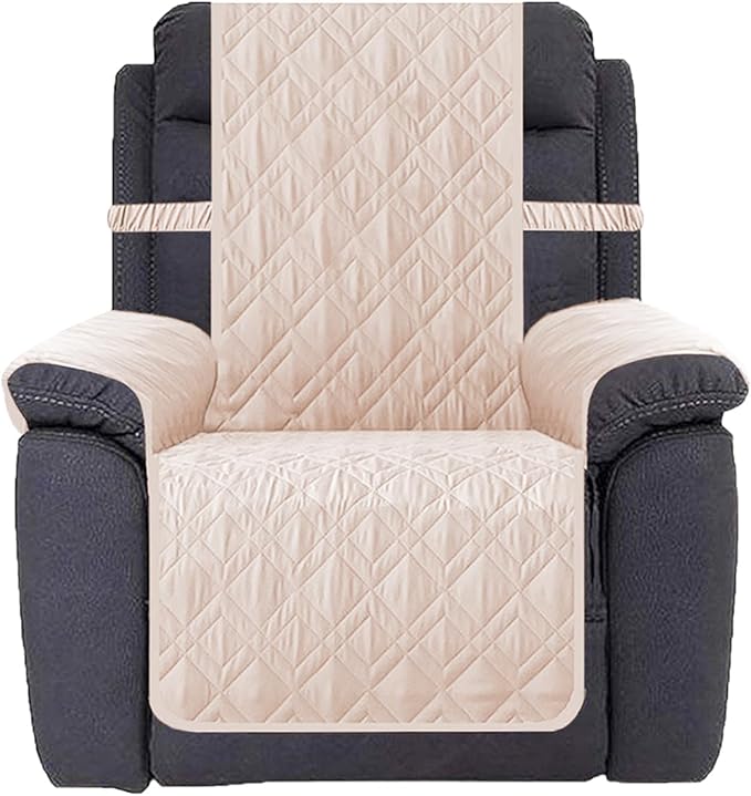 Ameritex Waterproof Nonslip Recliner Cover Stay in Place, Dog Chair Cover Furniture Protector, Ideal Recliner Slipcovers for Pets and Kids (Babypink, 23")