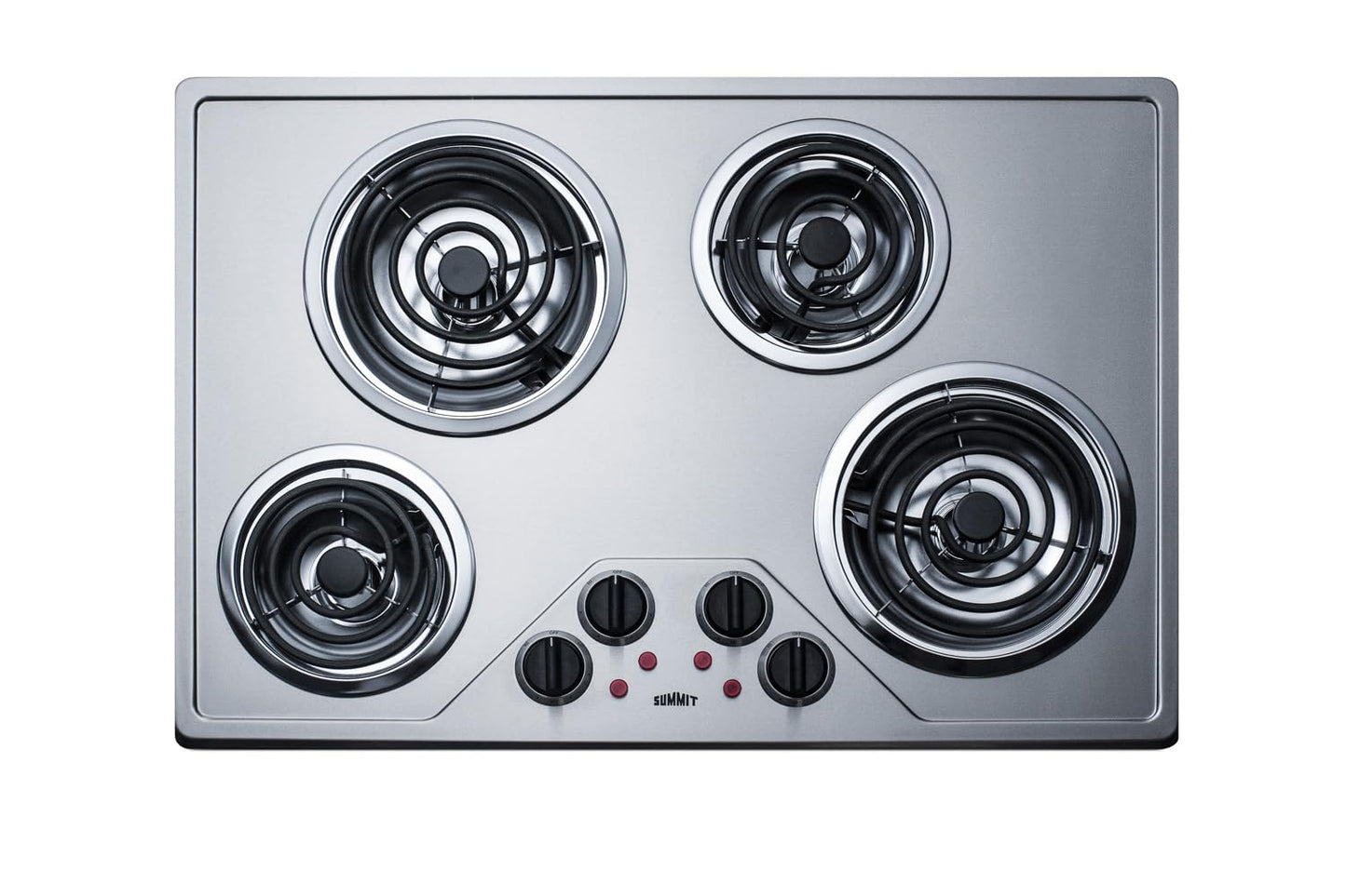 Summit 30" 4 Burner Electric Cooktop, 230 Volt Coil Electric Cooktop, ADA compliant, Stainless Steel- CR430SS