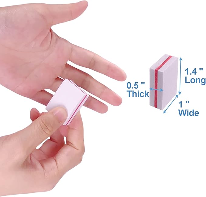 Nail Buffers (100 Pack), Mini Buffer Block Nail File for Acrylic Nails and Natural Nails, 100/180 Grit Nail Buffer Block Bulk Buffing Blocks for Nail Buff Professional Manicure File Blocks Set White