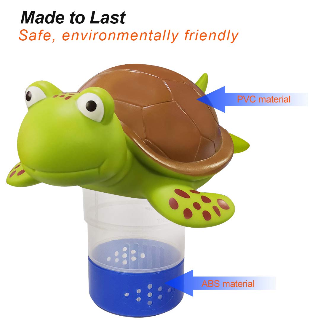 Blufree Chlorine Floater, Floating Chlorine Dispenser for Pools, Cute Turtle Pool Chlorines Floater, Large Capacity Chlorines Pool Floater w/Adjustable Release