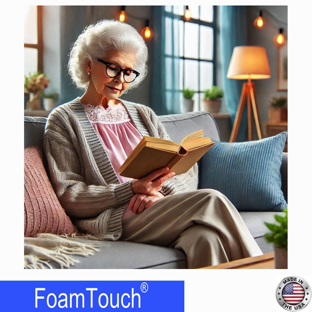 FoamTouch High Density Upholstery Foam (1" x 24" x 72"), 1.79LB Density-45LB ILD, Made in USA – Ideal for Couch Cusions, Chair Cushions, Bench Cushions and Varity of Upholstery Projects