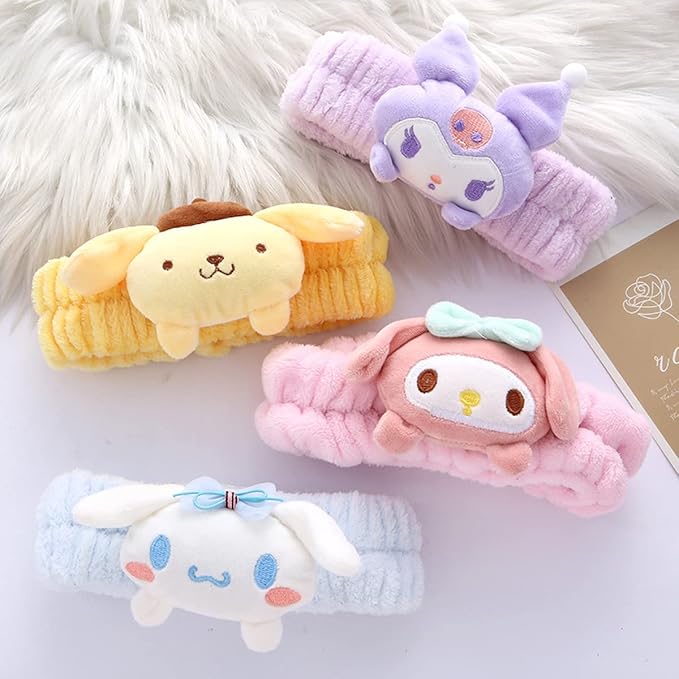 Kawaii Spa Headband for Washing Face, Make Up, Party - Soft Blue Headband for Women & Girls