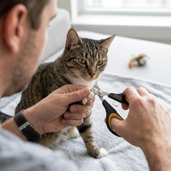 Cat Nail Clippers by Pet Republique Ã¢ÂÂ Professional Stainless-Steel Nail Clipper for Cats, Kittens, Hamster, Rabbits, Birds, & Small Breed Animals Claw Trimmer (Black+Yellow)