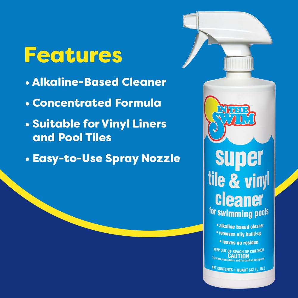 In The Swim Super Pool Tile and Vinyl Cleaner - Oil and Grime Remover - Alkaline Based - 1 Quart