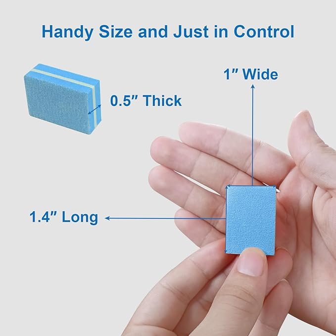 Nail Buffers (50 Pack), mini Buffer Block Nail File for Acrylic Nails and Natural Nails, 100/180 Grit Nail Buffer Block Bulk Buffing Blocks for Nail Buff Professional Manicure File Blocks Set Blue