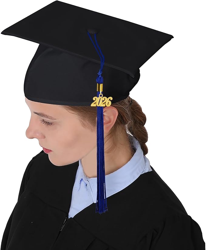 GraduationMall Matte Graduation Cap with 2026 Tassel for High School & Bachelor