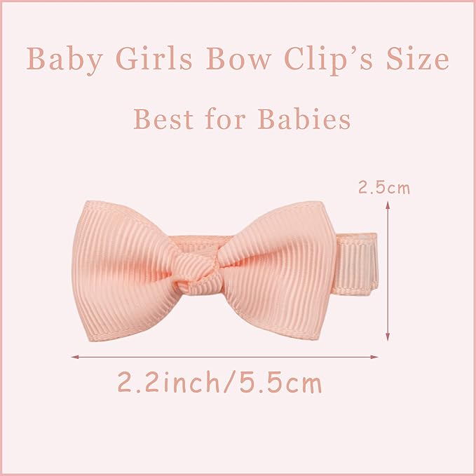 CELLOT Baby Girls Fully Lined Hair Bows Hair Pins, 2' Hair Bows, 50 Pieces/25 Pairs - Infants, Toddlers, Kids Hair Accessories in Pairs - Pink Bow Alligator Hair Clips