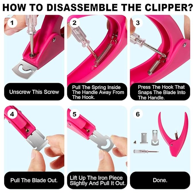 Pink Adjustable Nail Clippers with Magnets Sizers for Acrylic Nails, Artificial Fake Nail False Nail Tip Cutter Trimmer Manicure Pedicure Sharp Blade Clip Tool For Salon Home Art Beauty