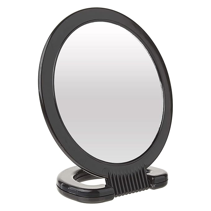 Diane Hand Mirror – Double-Sided 1X and 3X Magnification, Lightweight Portable Handheld Mirror with Handle, Ideal for Makeup, Shaving, & Everyday Beauty, Compact Size for Travel & Gym – 6" Diameter