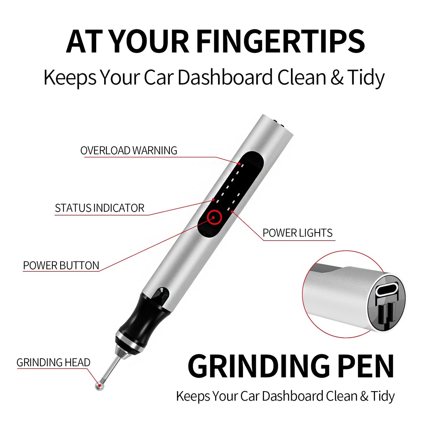 Wireless Engraving Pen Kit - Precision Tool for Artists & DIY | Engrave Jade, Wood, Metal, Polish Phone Chips | Smooth & Powerful with,engraver wood carving tool engraving machine！ (Silver + Black)
