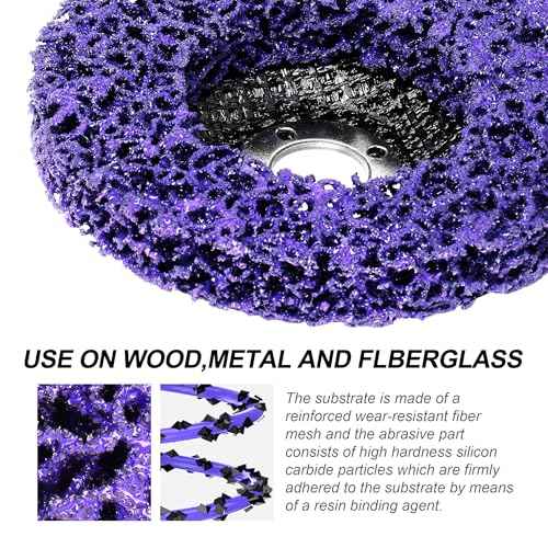Vantego 10-Pack 4-1/2 Inch Paint Stripping Discs for Angle Grinder Multi Color Set for Metal Rust Removal Grinding Surface Prep (Purple ¡¿3, Black ¡¿3, Blue ¡¿2, Green ¡¿2)