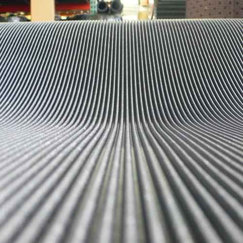 Rubber-Cal 03_167_W_FR_04 Fine Rib Corrugated Rubber Floor Mats, 3ft x 4ft Runners, Black