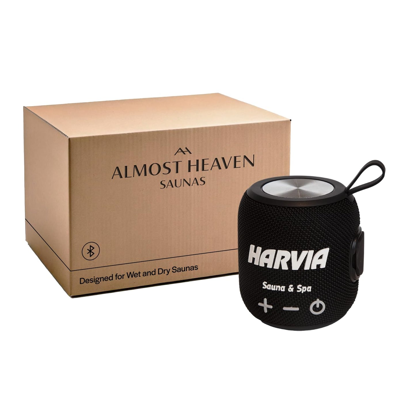 Almost Heaven Bluetooth Sauna Speaker, Portable Waterproof Speakers with Heat Resistance, Designed for Wet & Dry Saunas, Wireless Bluetooth Speaker with USBC Charging, Indoor & Outdoor Saunas (Black)
