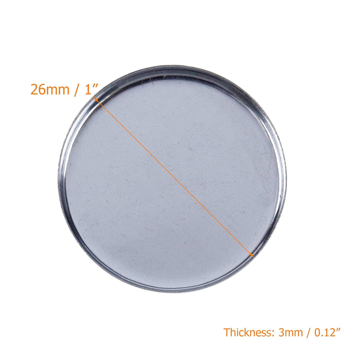 Pack of 30 Empty Round Metal Pans 26mm Eyeshadow Palette Pans Replacement for Magnets Makeup Palettes (3mm Height) Silver