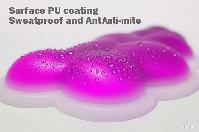 PU Gel Material Computer Keyboard Mouse Wrist Rest, Ergonomic Design, Relieving Typing Pain, Keyboard pad Supporting arm, Mouse pad Supporting Wrist, Anti-Skid PU Base, Office, Home, Games (Purple)