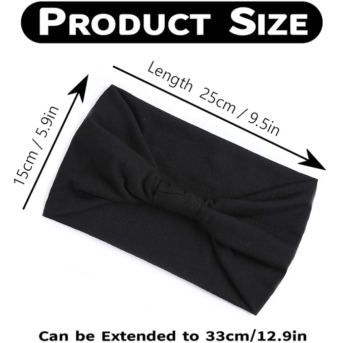 Kachanaa 4 Pack Wide Headbands for Women Elastic Boho Bandeau Headbands African Sport Yoga Workout Turban Head Bands Hair Accessories(Exquisite)