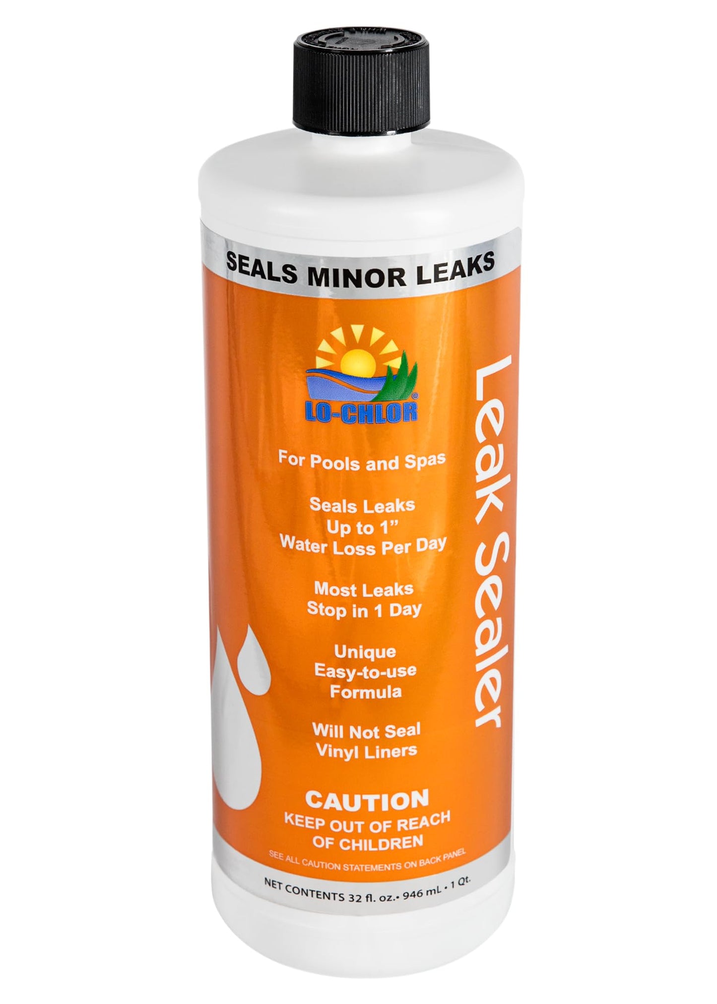 Lo-Chlor Leak Sealer - No Need to Drain Pool Water, Easily Fix a Leak Pool Leak Sealer - Hot Tub Leak Sealer Works in 24 Hours to Fix a Leak Spa and Hot Tub, Fast Acting Pool Leak Repair (32oz)