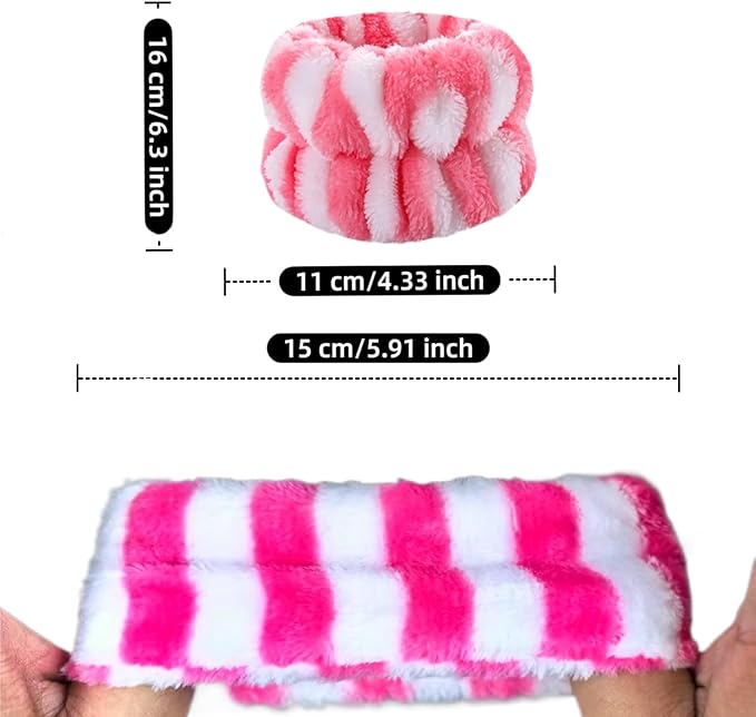 2 Pairs Wrist Washband for Women Washing Face, Wrist Spa Washband Absorbent Wristbands, Prevent Liquids from Spilling Down Your Arms