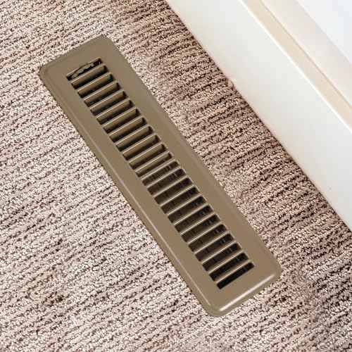 12 Pcs 2 x 12 Brown Heavy Duty Steel Floor Register Bulk, Walkable Design with Damper, Floor Register Vent Grille Covers with Easy Adjust Air Supply Lever