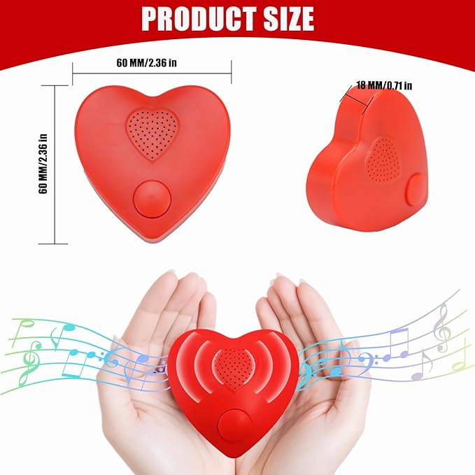 XLW 16min Voice Recorder, Personal Voice Message Recordable Sound Recorder Chips Module for Stuffed Animals, Christmas Valentine's Day Plush Toy & Manual DIY Creative Sound Gifts for Boys, Girls (Red)