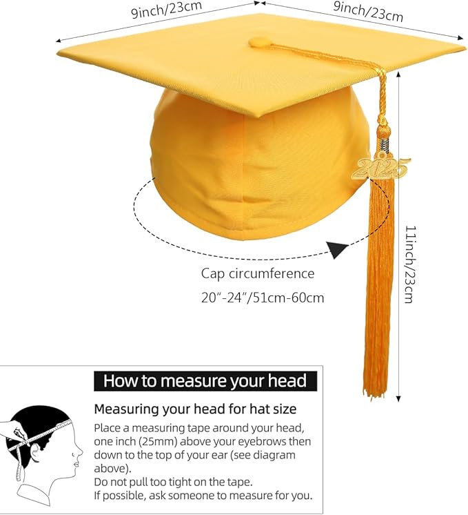 Newrara Graduation Unisex Matte Adult Graduation Cap with Tassel