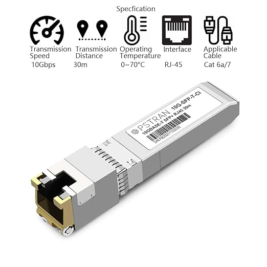 OPSTRAN 10GBASE-T SFP+ to RJ45 Copper Transceiver Module Compatible with Dell SFP-10G-T Dell Force10 GP-10GSFP-T 10G SFP+ 30m Cat6a/7