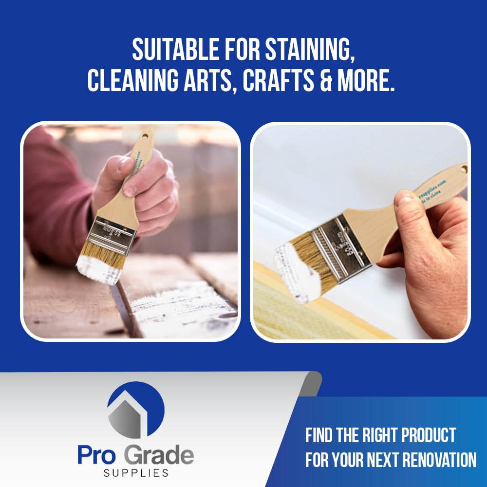 Pro Grade - Chip Paint Brushes - 96 Pack - 2 Inch - Chip Brushes - Versatile for Paints, Stains, Varnishes - 2 Inch Light Brown Chip Brushes Multi-Purpose Use