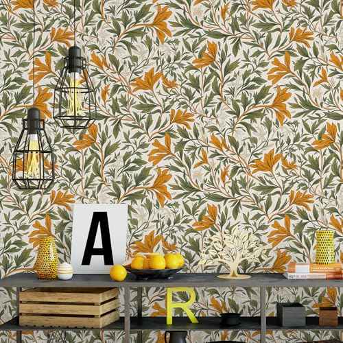 Peel and Stick Wallpaper for Home Decoration Kitchen Maple Grove Wallpaper Removable Vinyl Self Adhesive Shelf Paper & Drawer Liner Roll House, Workshop & Office 17.3" x 118" SM-121-3