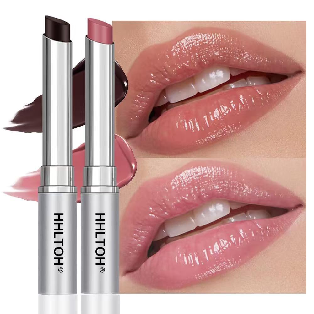 2PCS Honey Tinted Lips Balm Lipstick - Sheer Hydrating Lipstick for All Skin Tones - Moisturizing Lip Balm, Nourishing Lip Balm â BÃ¡lsamo Labial Hidratante con Color,Natural Cherry Black & Pink