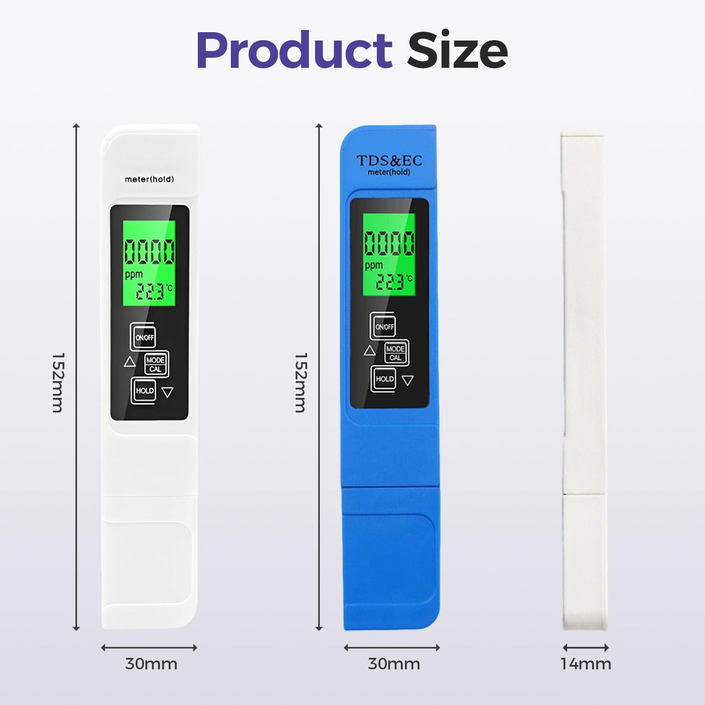 4 in 1 TDS Meter Digital Water Tester for Drinking Water, All New 2025 Portable Water Quality Tester with EC Temp Color Display, PPM Meter Water Tester for Aquarium Hydroponics Tap Water (White)