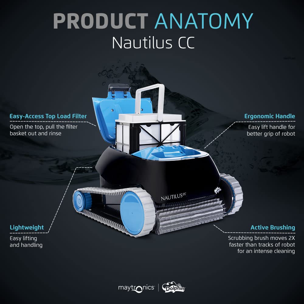 Dolphin Nautilus CC Robotic Pool Vacuum Cleaner up to 33 FT - Premium Bundle with Caddy and Cover