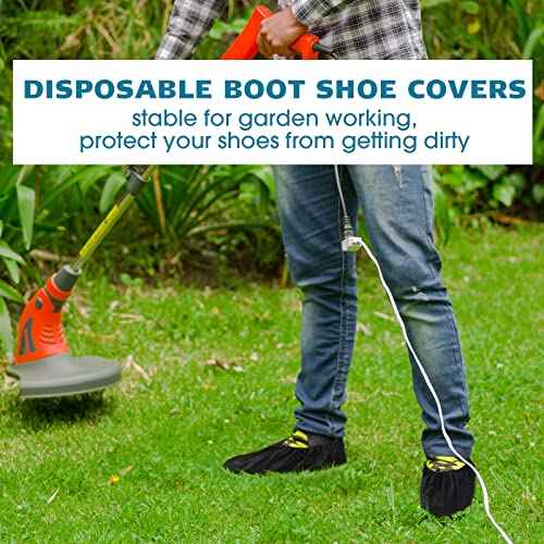 200 Pack Disposable Shoe Covers Black Disposable Boot and Shoe Booties Covers Waterproof Slip Resistant Booties Coverings(Extra Large)