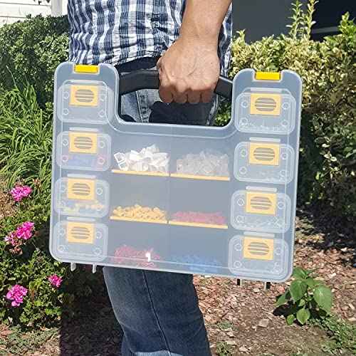 WorkVanEquipment Hardware Case Tackle Box storage with Patented Removable Compartment Organizer for Screws, Nuts, and Bolts, WVE9410