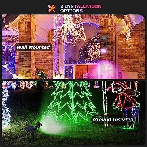 Solar Spotlights Outdoor Color Changing, 180¡ÆAdjustable Flag Pole Lights, IP67 Garden Lights Solar Powered Waterproof, Wall Lights for Garden Pool Area Pond, Landscape Solar Light for Yard