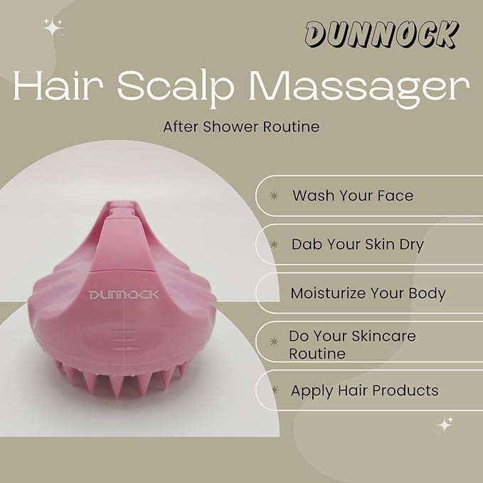 Dunnock Manual Scalp Massager & Shampoo Brush (Pink) Ã¢ÂÂ Designed to give You a Salon-Like Scalp Treatment at Home Turn Every Wash Dandruff Comb Into a Spa Experience Scalp Stimulator.